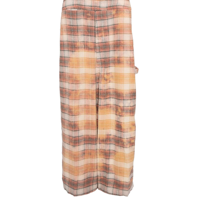 Sizing (W) R13 SS24 橙色格紋方領口袋寬鬆連身吊帶褲 女款 R13WR147R389B