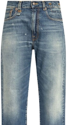 (W) R13 SS24 女款水洗刷舊破壞拉鍊口袋牛仔褲 - 藍色. R13W5083D216A Sizing (W) R13 SS24 女款水洗刷舊破壞拉鍊口袋牛仔褲 - 藍色. R13W5083D216A