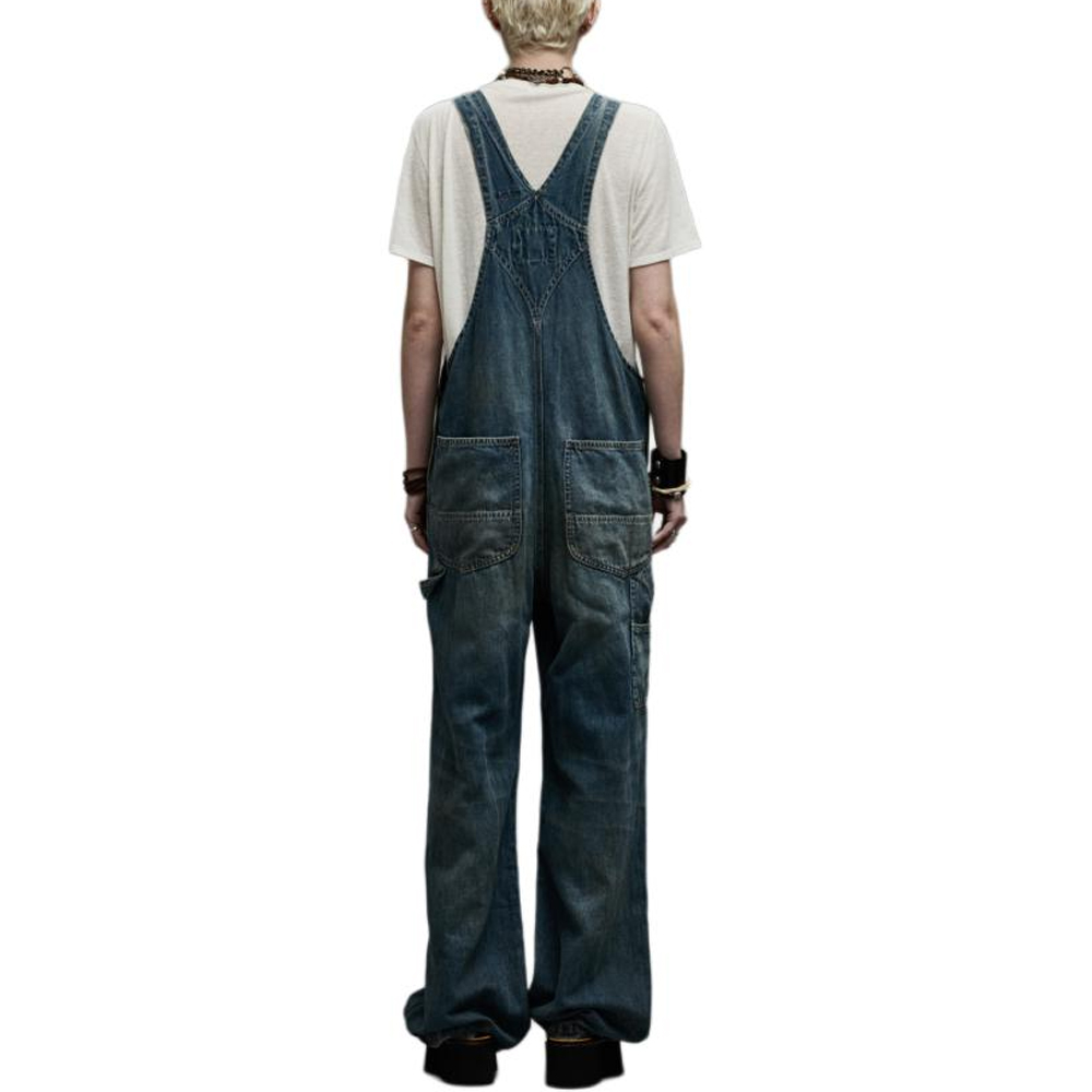 Shop (W) R13 SS24 水洗徽標寬褲直筒牛仔連身褲 女款 深藍色 R13WD026-D204B