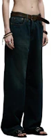 Cheap (W) R13 SS24 女款洗水寬褲牛仔褲附拉鍊口袋 深藍色 Camden Navy R13WD038-D203A
