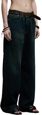 (W) R13 SS24 女款洗水寬褲牛仔褲附拉鍊口袋 深藍色 Camden Navy R13WD038-D203A Cheap (W) R13 SS24 女款洗水寬褲牛仔褲附拉鍊口袋 深藍色 Camden Navy R13WD038-D203A