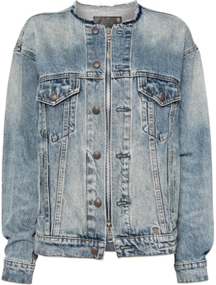 (W) R13 SS24 藍色無領拉鍊棉質牛仔外套 長袖 R13WD125 Order (W) R13 SS24 藍色無領拉鍊棉質牛仔外套 長袖 R13WD125