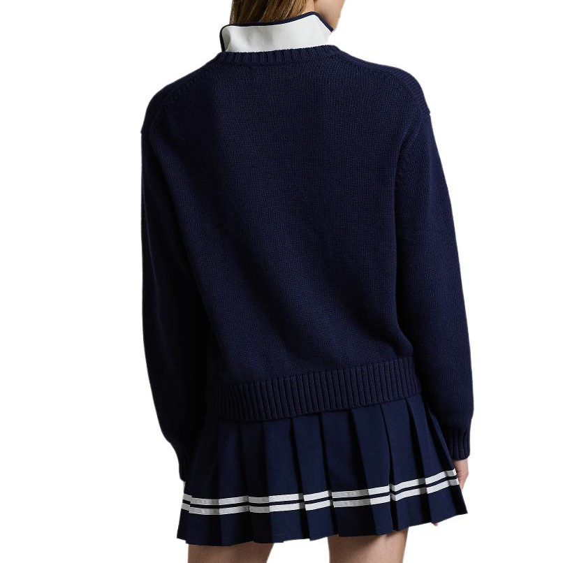 Purchase (W) Ralph Lauren Bear Intarsia Knit Sweater FW24 Navy Biru Pullover. WMXGSWENC020056-410