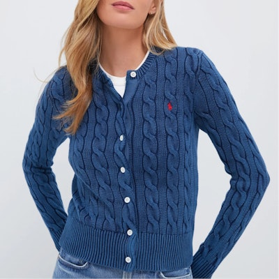 (W) 拉夫劳伦 Indigo 标志针织圆领开衫 SS25. 211955325-005 Shop (W) 拉夫劳伦 Indigo 标志针织圆领开衫 SS25. 211955325-005