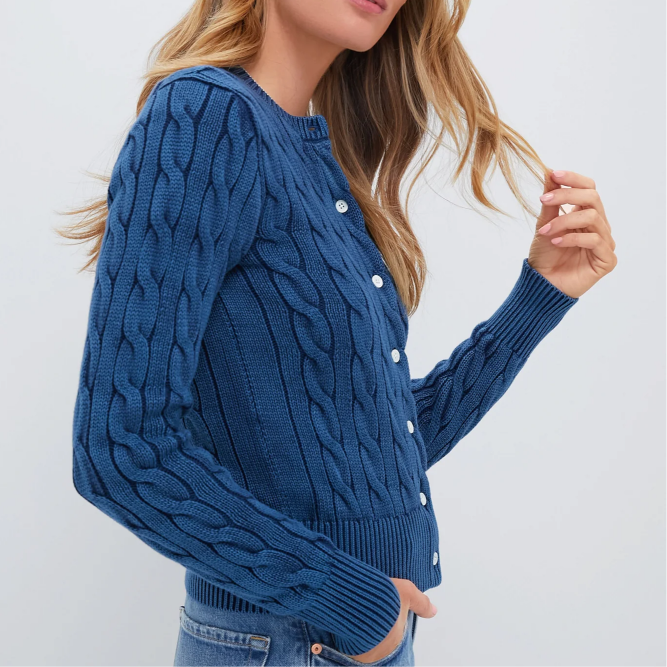 Details for (W) 拉夫劳伦 Indigo 标志针织圆领开衫 SS25. 211955325-005