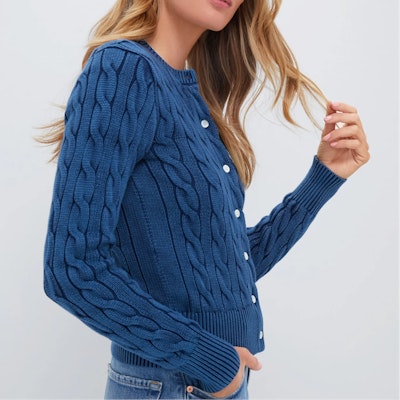 (W) 拉夫劳伦 Indigo 标志针织圆领开衫 SS25. 211955325-005 Details for (W) 拉夫劳伦 Indigo 标志针织圆领开衫 SS25. 211955325-005