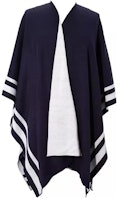 (Women) Ralph Lauren Navy Blue Wrap Shawl Acrylic Wool Blend Original Design LO0207-105 (Women) Ralph Lauren Navy Blue Wrap Shawl Acrylic Wool Blend Original Design LO0207-105
