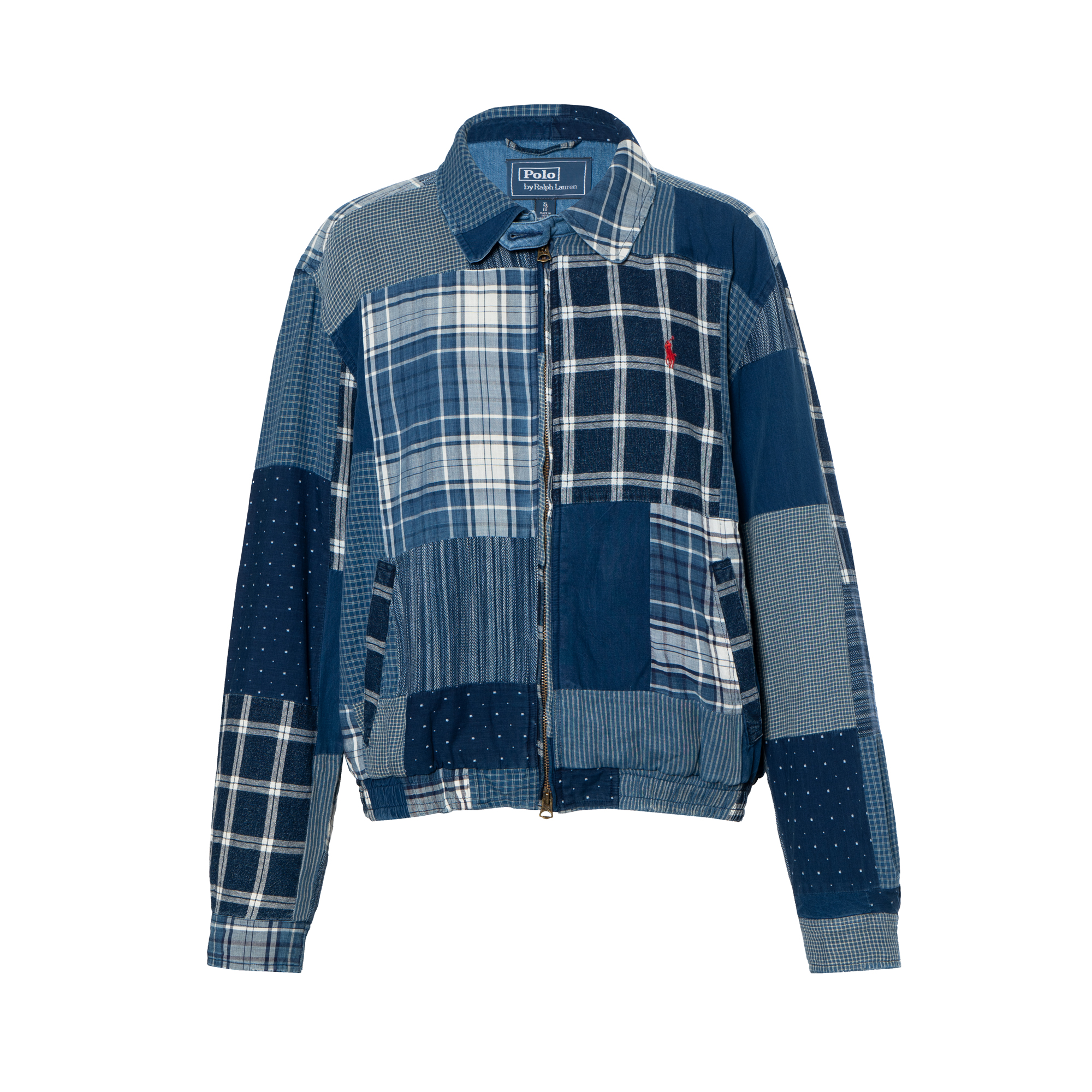 (Women) Ralph Lauren Blue Patchwork Zip-Up Long-Sleeve Jacket 211959195-001