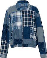 (Women) Ralph Lauren Blue Patchwork Zip-Up Long-Sleeve Jacket 211959195-001 (Women) Ralph Lauren Blue Patchwork Zip-Up Long-Sleeve Jacket 211959195-001