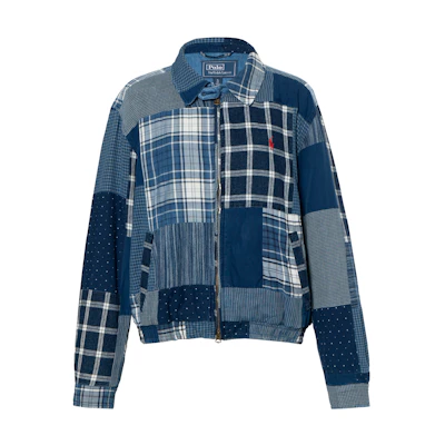 (Women) Ralph Lauren Blue Patchwork Zip-Up Long-Sleeve Jacket 211959195-001