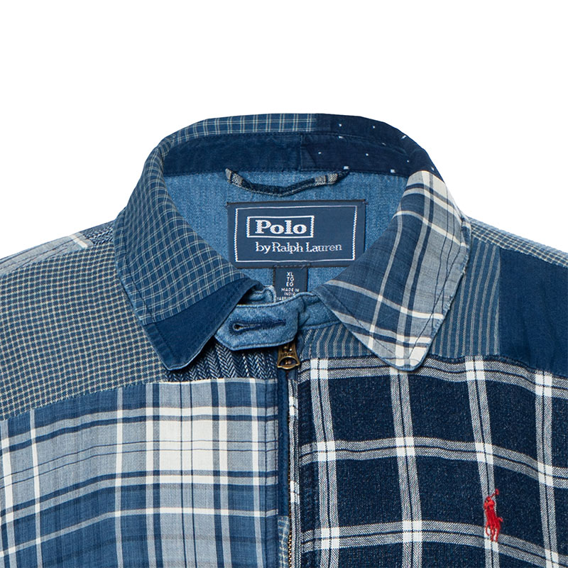 Sizing (W) 拉夫劳伦蓝色拼接长袖拉链夹克 211959195-001