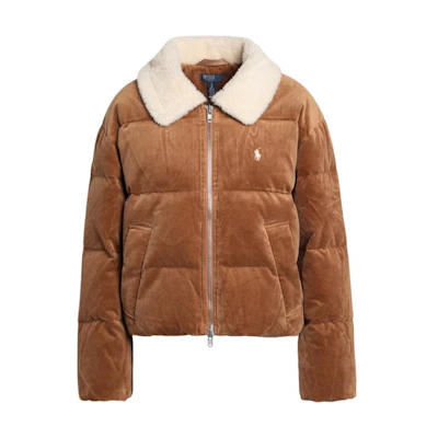 (Women) Ralph Lauren Camel Zip-Up Collared Long-Sleeve Jacket with Logo Embroidery 211947668-001