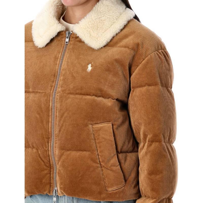 Details for (W) Ralph Lauren駱駝色拉鍊長袖翻領外套附品牌刺繡 211947668-001