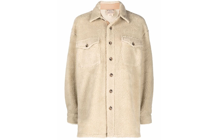 (Women) Ralph Lauren FW21 Logo Textured Shacket in Khaki Color 211866356-001
