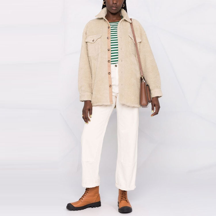 (Women) Ralph Lauren FW21 Logo Textured Shacket in Khaki Color 211866356-001 圖 3