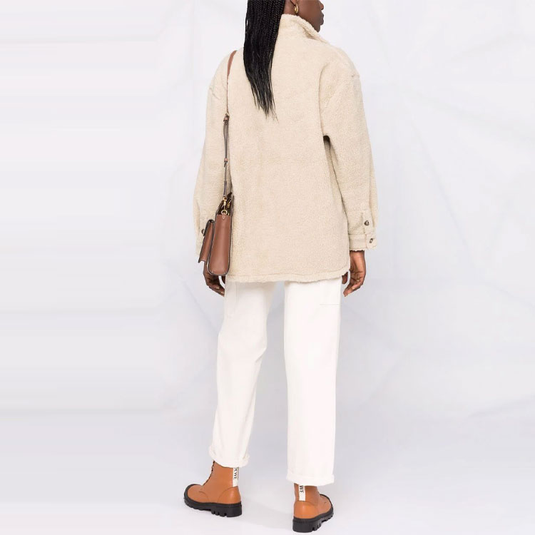 (Women) Ralph Lauren FW21 Logo Textured Shacket in Khaki Color 211866356-001 圖 4