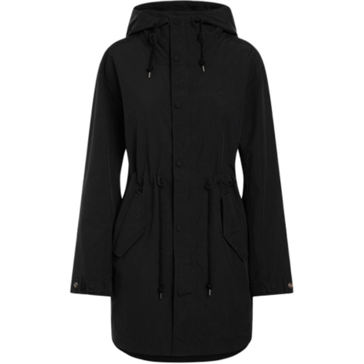 (Women) Ralph Lauren FW21 Solid Black Belted Hooded Jacket WMPOOTWN5A20015-001