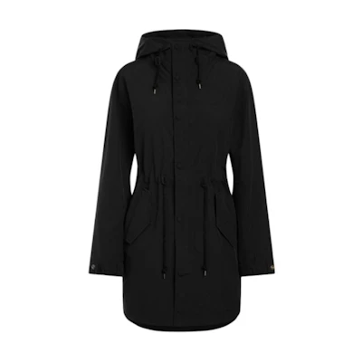 (Women) Ralph Lauren FW21 Solid Black Belted Hooded Jacket WMPOOTWN5A20015-001
