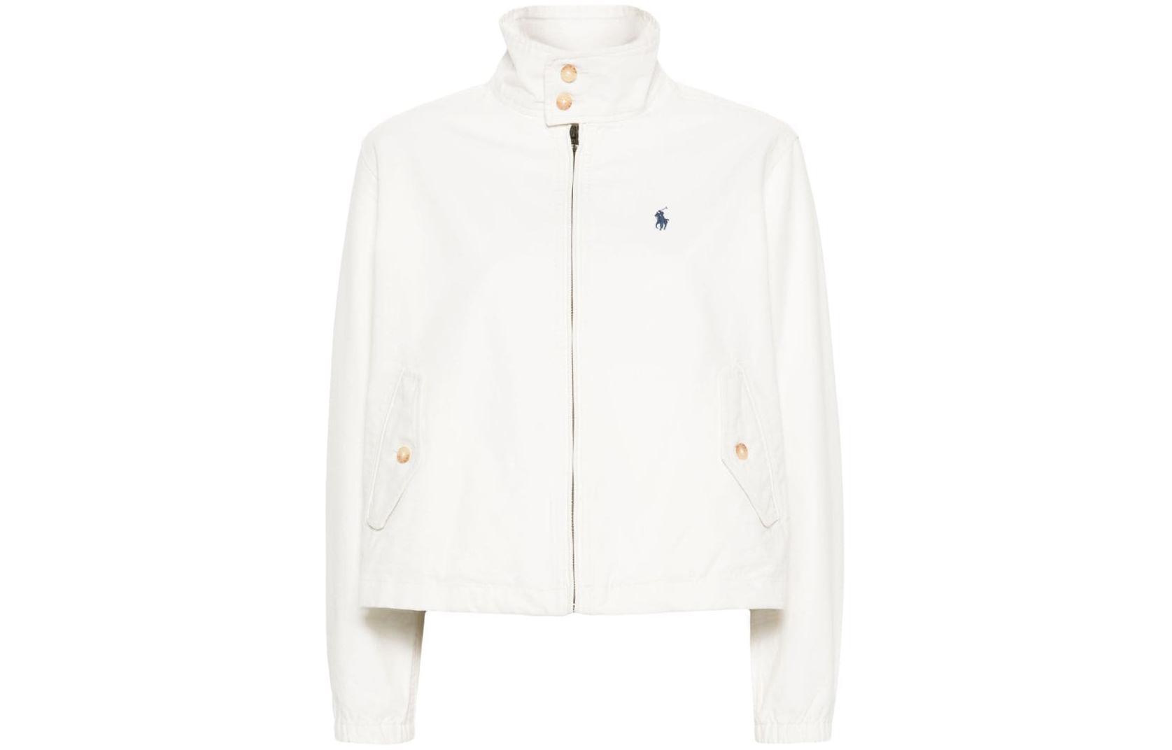 (Women) Ralph Lauren FW23 Off-White High-Neck Zip-Up Casual Jacket 211936442-005