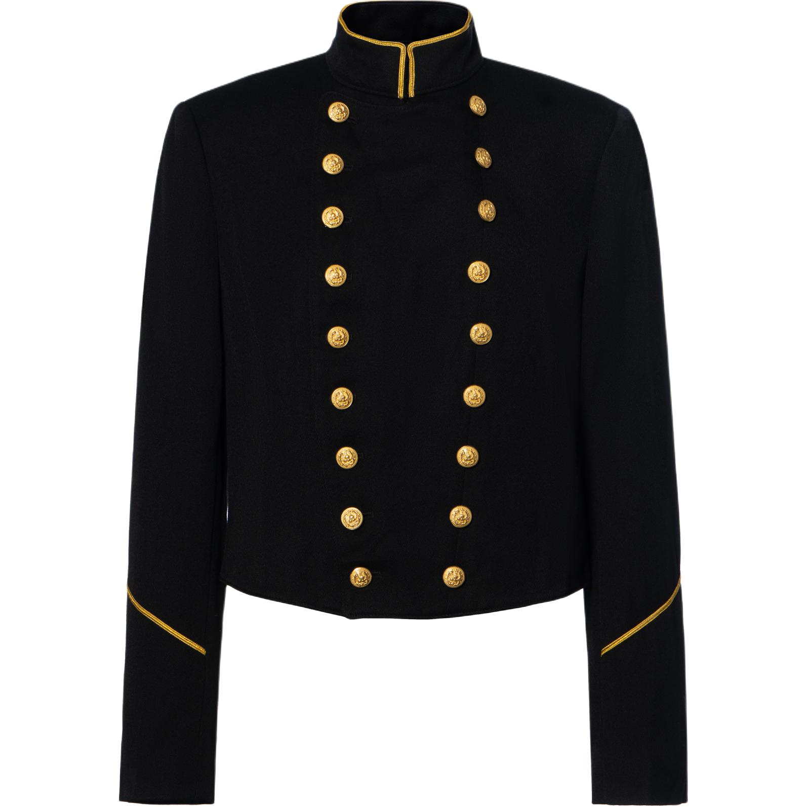 (Women) Ralph Lauren FW23 Trimmed Button High-Neck Jacket Black 211761883-001