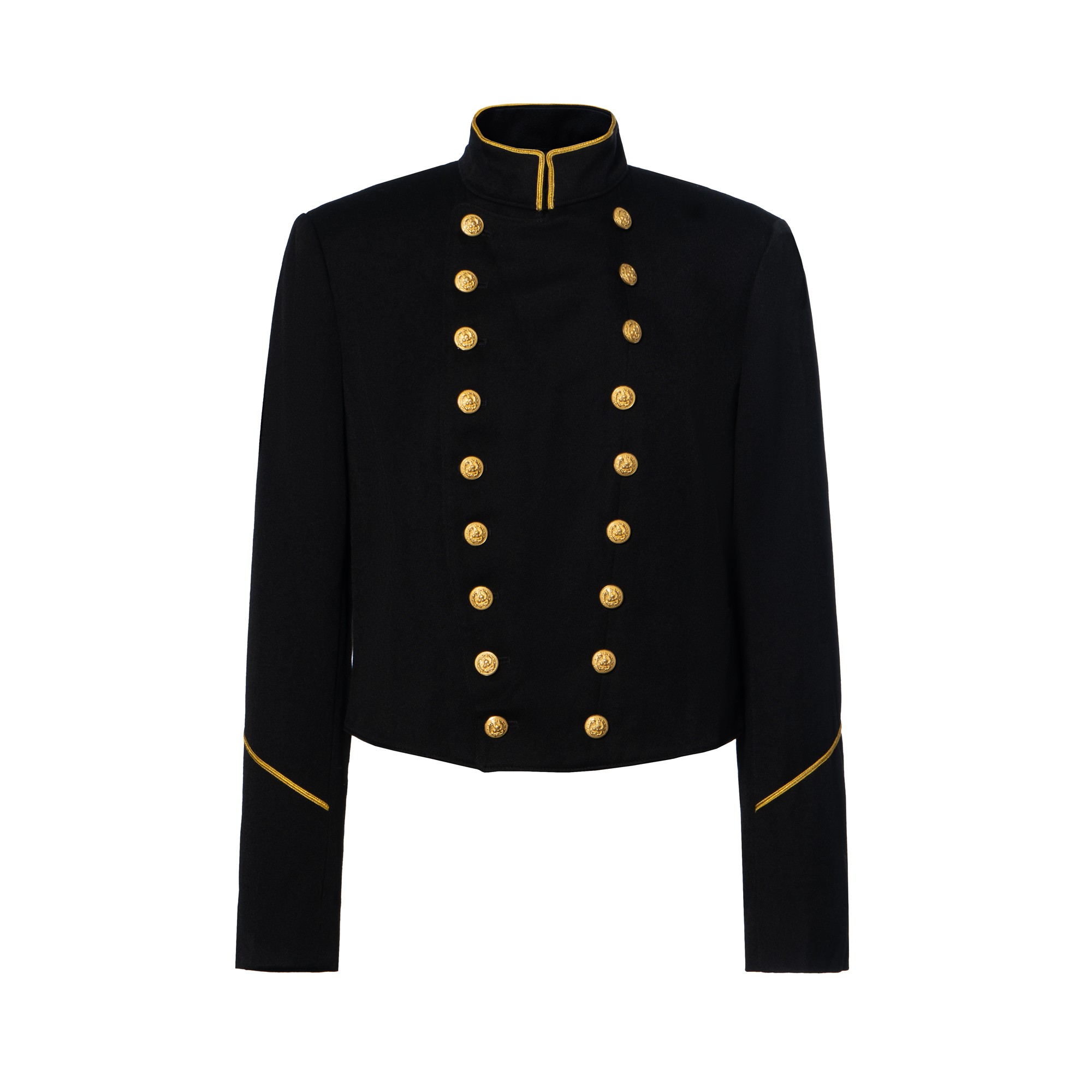 Order (W) 拉夫·劳伦 FW23 修边高领纽扣夹克 黑色 211761883-001