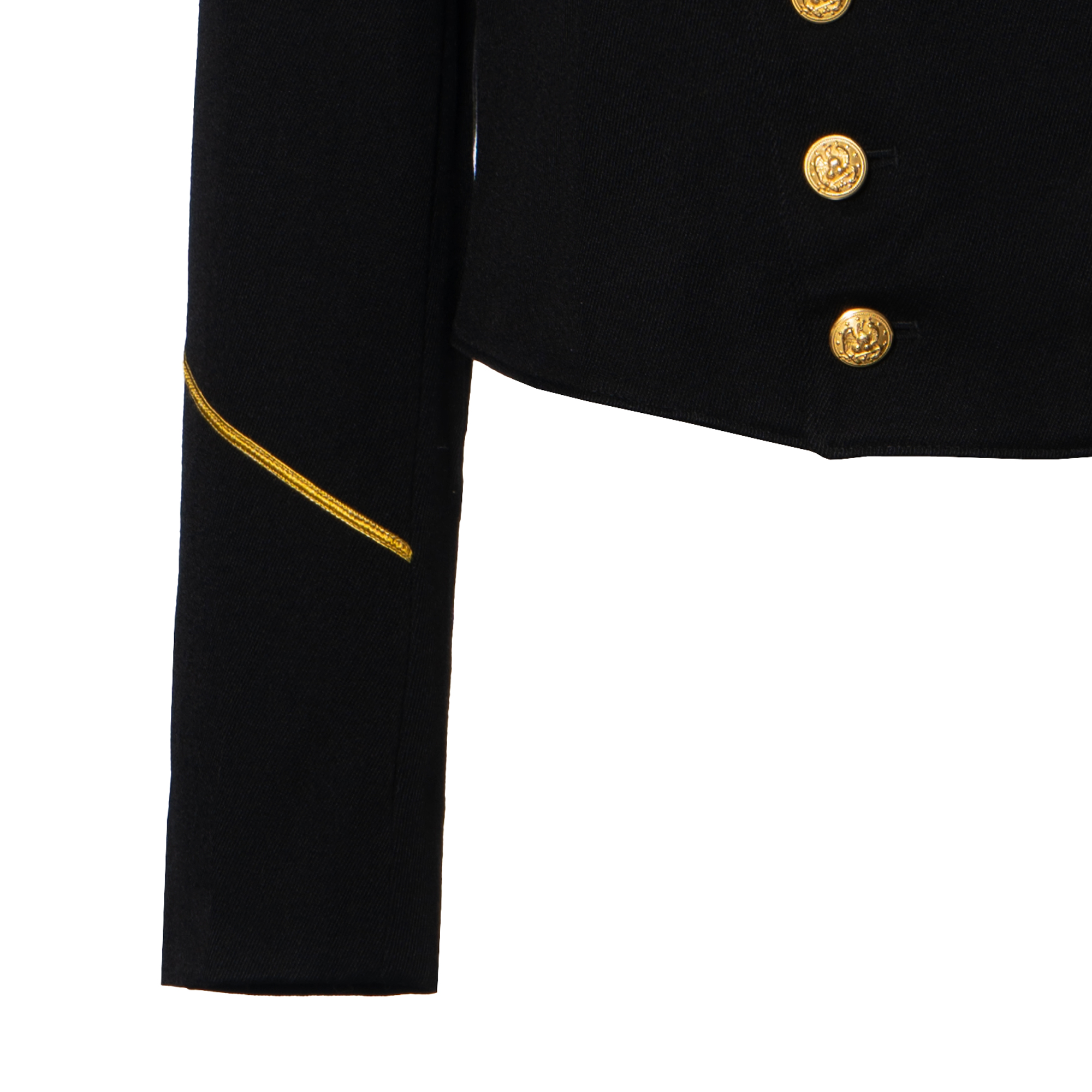 Purchase (W) 拉夫·劳伦 FW23 修边高领纽扣夹克 黑色 211761883-001