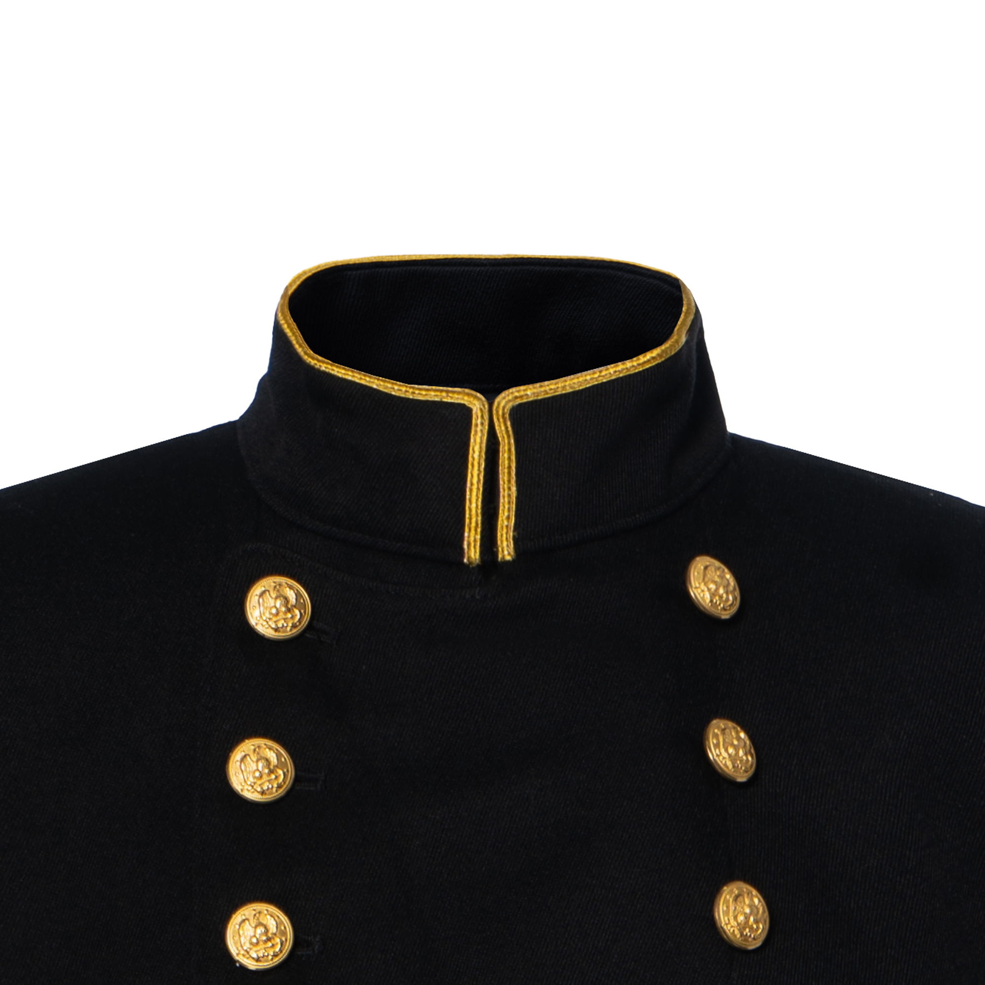 Details for (W) 拉夫·劳伦 FW23 修边高领纽扣夹克 黑色 211761883-001