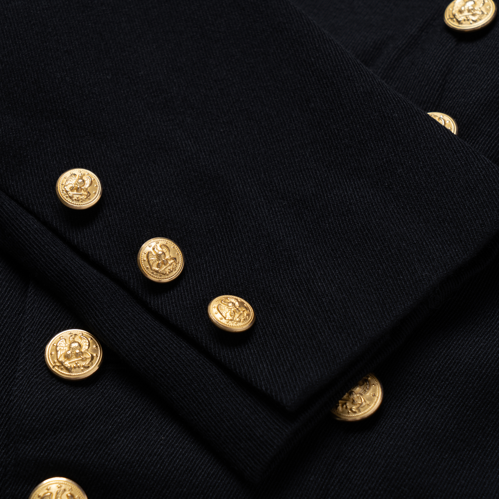 Sizing (W) 拉夫·劳伦 FW23 修边高领纽扣夹克 黑色 211761883-001