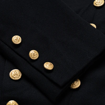 (W) 拉夫·劳伦 FW23 修边高领纽扣夹克 黑色 211761883-001 Sizing (W) 拉夫·劳伦 FW23 修边高领纽扣夹克 黑色 211761883-001