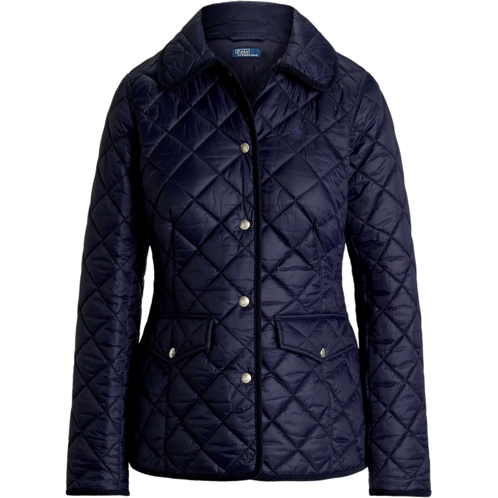 (Women) Ralph Lauren FW24 Navy Blue Solid Pony Logo Button-Up Jacket 211940996-001