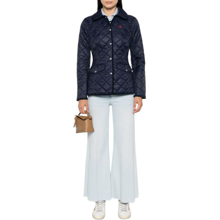 Lookbook (W) 拉夫劳伦 FW24 海军蓝小马标志纽扣夹克 211940996-001