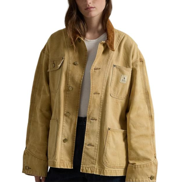 Lookbook (W) Ralph Lauren FW24 女裝單排扣標誌貼布休閒外套 肉桂色 WMPOOTWN6020182-201