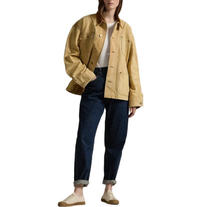 Shop (W) Ralph Lauren FW24 女裝單排扣標誌貼布休閒外套 肉桂色 WMPOOTWN6020182-201