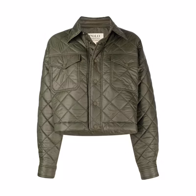 (Women) Ralph Lauren SS22 Green Solid Snap-Button Collar Jacket 211854768-003