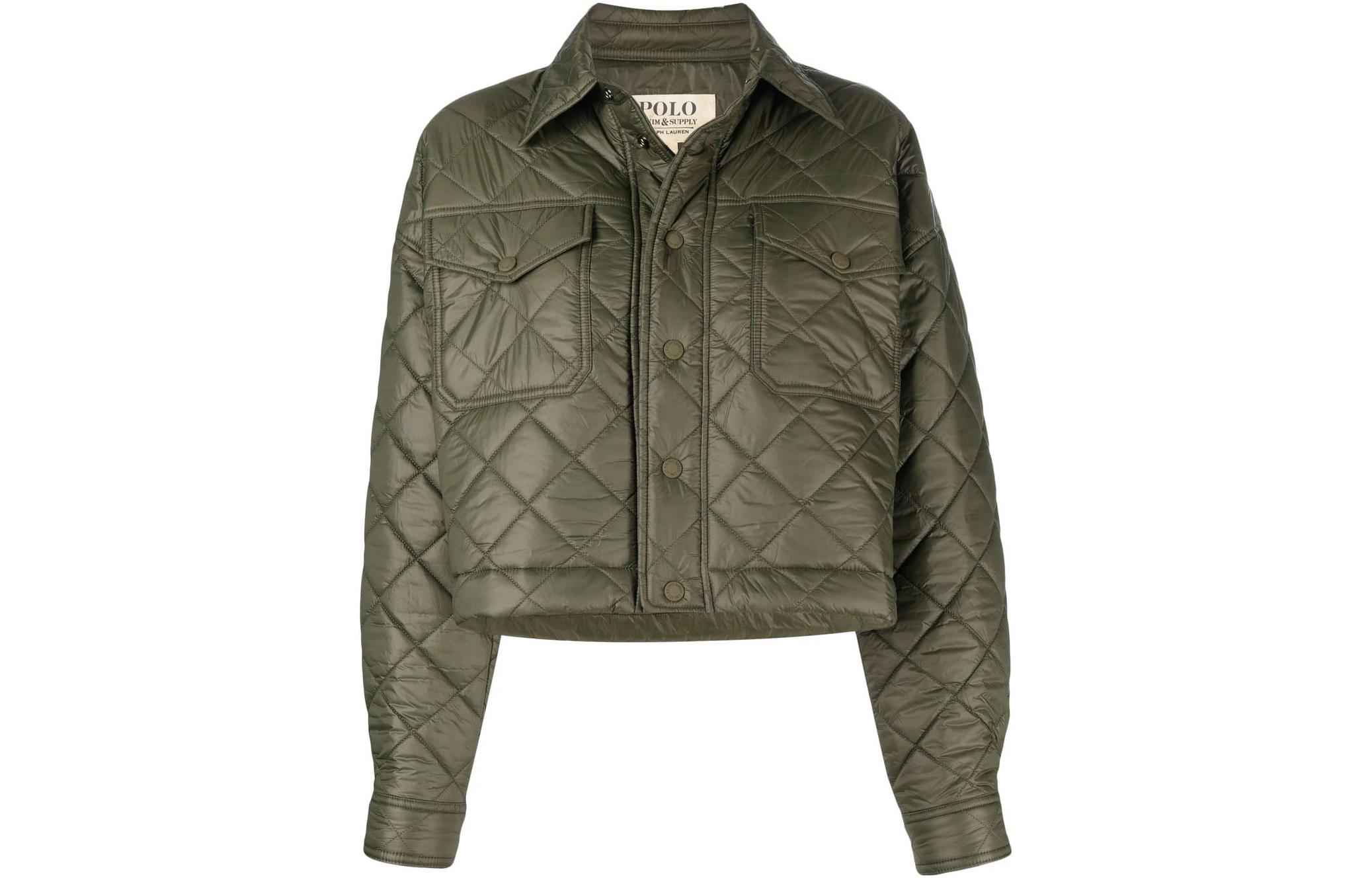 (Women) Ralph Lauren SS22 Green Solid Snap-Button Collar Jacket 211854768-003 圖 2