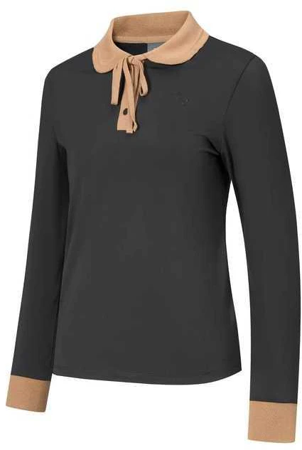 women-rapido-black-long-sleeve-golf-casual-fit-pullover-polo-shirt-cp-4941-z32