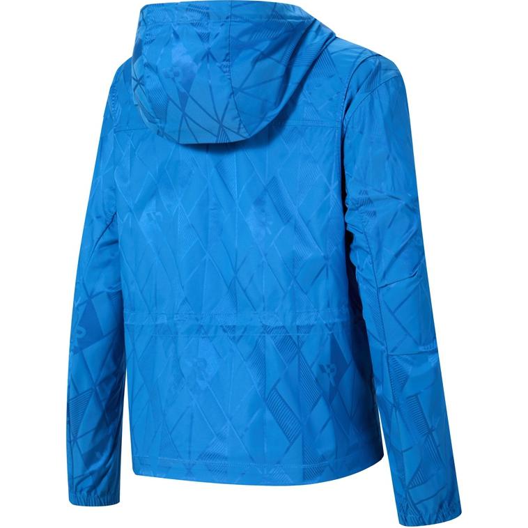 Lookbook (W) RAPIDO 幾何学的ミニマリスト スポーツフーディージャケット クラインブルー. CP4739Z20