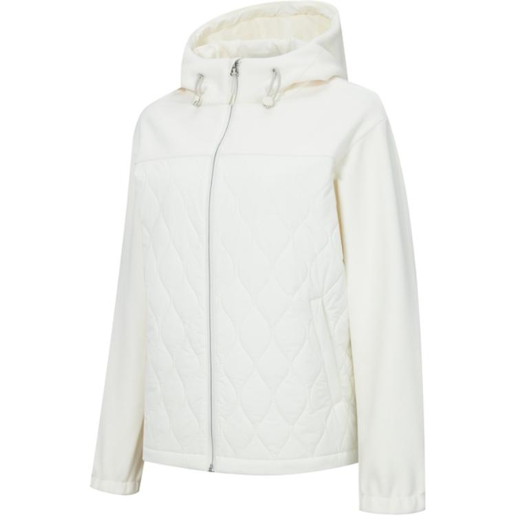 (Women) RAPIDO  Outdoor Minimalist Zip Cotton Jacket - Ivory Color. CP3838O41