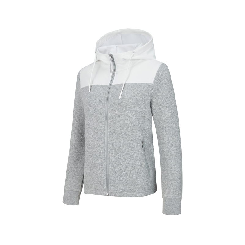 (Women) RAPIDO Casual Jacquard Hoodie Jacket - Light Gray CP3876C37