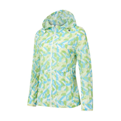 (Women) RAPIDO Full-Print Hooded Zip Jacket Green Casual Style CP4439O48