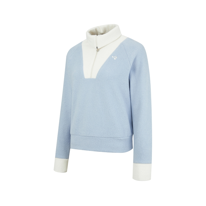 (Women) RAPIDO Golf Colorblock High Neck Sweatshirt Sky Blue CP3941Z91