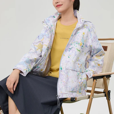 (W) RAPIDO Oシリーズ 花柄 取り外し可能フード コットンジャケット レディース ライトパープル CP4Z38O35 Purchase (W) RAPIDO Oシリーズ 花柄 取り外し可能フード コットンジャケット レディース ライトパープル CP4Z38O35