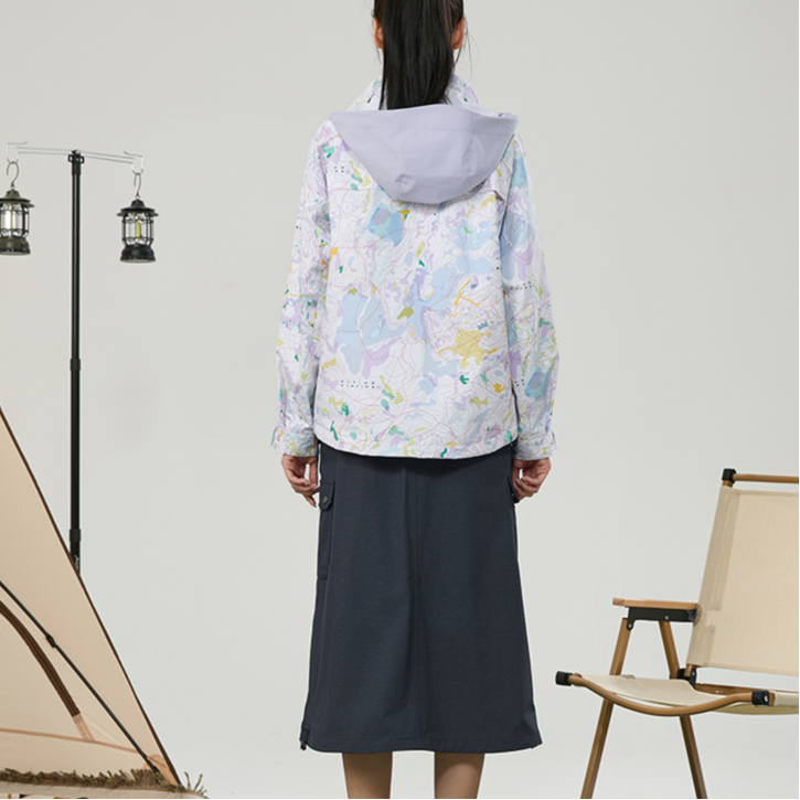Details for (W) RAPIDO Oシリーズ 花柄 取り外し可能フード コットンジャケット レディース ライトパープル CP4Z38O35