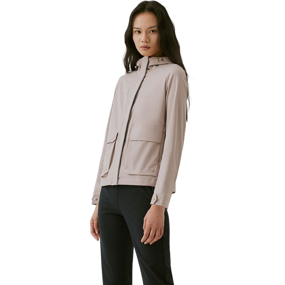 Lookbook (W) RAPIDO アウトドアスポーツ ロゴ フードジャケット デュアルポケット ミニマルスタイル CP4139U04