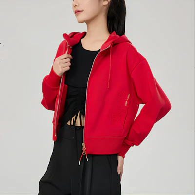 (W) RAPIDO Jaket Hoodie Pendek Oversized Merah CP4Z39J60 Purchase (W) RAPIDO Jaket Hoodie Pendek Oversized Merah CP4Z39J60
