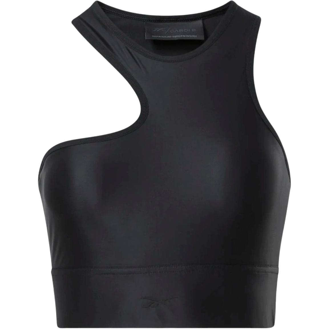 (Women) Reebok Black Sleeveless Slim Fit Crop Tank Top - Solid Color. HM5073001