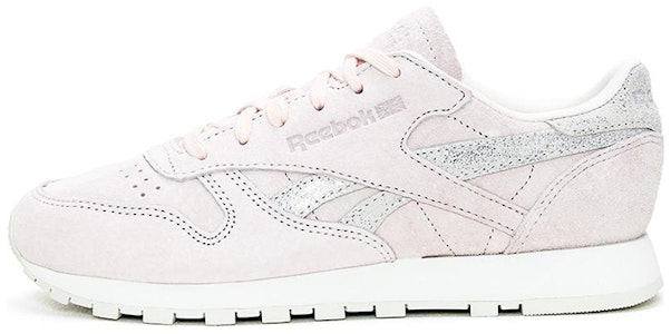 Reebok Cl皮革閃光 舒適耐磨跑步鞋 女款 淺粉 Buy Reebok Cl皮革閃光 舒適耐磨跑步鞋 女款 淺粉