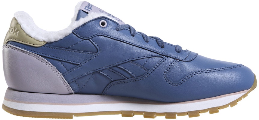 Reebok 經典款 真皮 女款 藍色 慢跑鞋 加絨 Order Reebok 經典款 真皮 女款 藍色 慢跑鞋 加絨