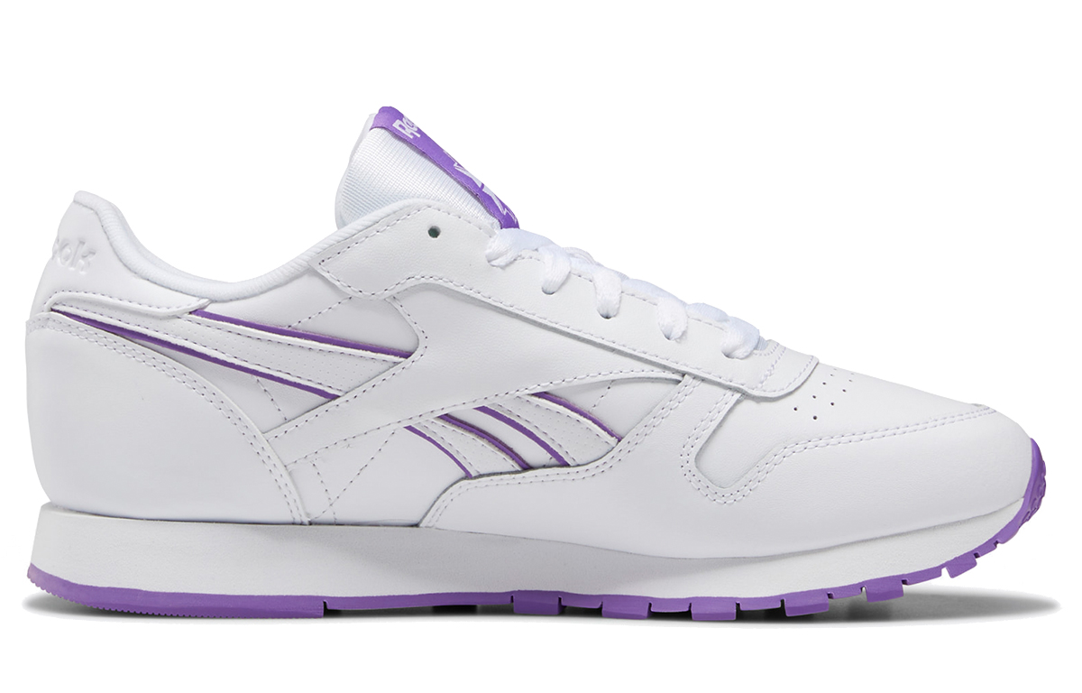 (W) Reebok Classic Leather Sports Casual Shoes 'White Purple' 圖 2