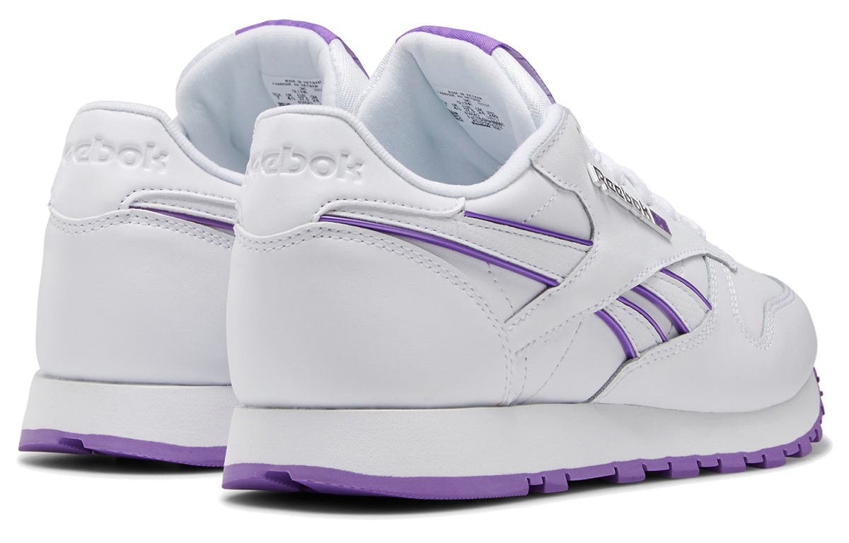 (W) Reebok Classic Leather Sports Casual Shoes 'White Purple' 圖 4